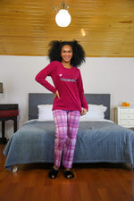 WOMEN'S combed long arm pajama set 4113