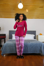 WOMEN'S combed long arm pajama set 4113