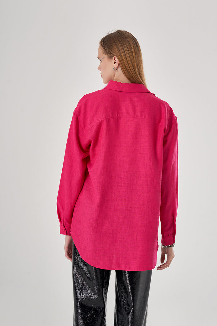 Fuchsia Shirt With Accessory Pocket