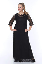 Angelino Young Plus Size Laced Evening Dress With Pockets nv4004