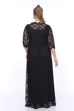 Angelino Young Plus Size Laced Evening Dress With Pockets nv4004