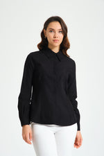 Basic Poplin Black Shirt