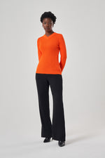 Basic V Neck Orange Knitwear
