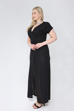 Plus Size Evening Dress Front Slit Long Silvery Evening Dress 91-8888