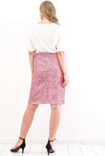 Large Size Zara Sequin Evening Skirt KL06 Pink