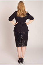 Large Size Zara Sequin Evening Skirt KL06 Black