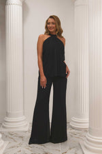 Angelino black chiffon tie from the neck jumpsuit