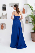 Angelino Saks Satin One Shoulder Long Evening Dress