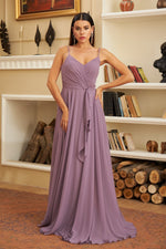 Angelino Lavender Long Evening Dress with Ruffle Sanling Hanger