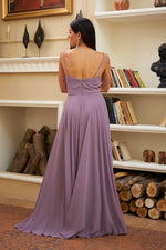 Angelino Lavender Long Evening Dress with Ruffle Sanling Hanger