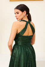 Angelino Emerald Tafta Long Evening Dress