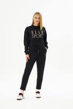 Angelino Sport Black Gilded Woman Crop Sweatshirt