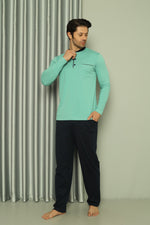 Men's Pajama Set Long Sleeve Mobile Parts Cotton Seasonal M58142264