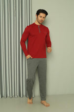 Men's Pajama Set Long Sleeve Mobile Parts Cotton Seasonal M58142264