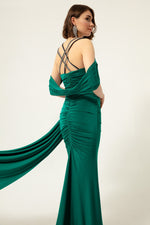 Women'S Stone Hanger Tail Long Evening Dress