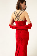 Women'S Stone Hanger Tail Long Evening Dress