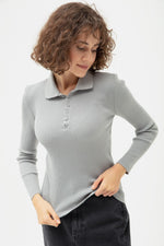 Women'S Polo Yaka Consplicity Knitwear Sweater