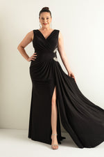 Large Size With Stones As Well As Women'S Long Evening Dresses