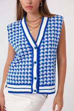 Women'S Coat Patterned Knitwear Vest