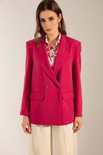 Woman Oversize Buttoned Blazer Jacket