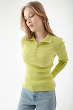 Women'S Polo Yaka Consplicity Knitwear Sweater