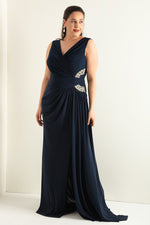 Large Size With Stones As Well As Women'S Long Evening Dresses