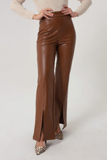 Female Slit Leather Pants