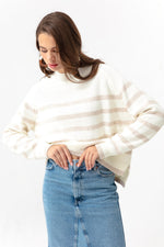 Woman Oversize Striped Knitwear Sweater