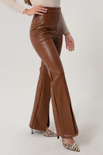 Female Slit Leather Pants