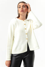 Woman Gold Buttoned Homeland Cardigan