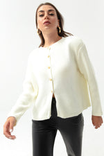 Woman Gold Buttoned Homeland Cardigan