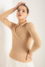 Women'S Polo Yaka Consplicity Knitwear Sweater