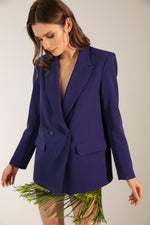 Woman Oversize Buttoned Blazer Jacket