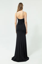 Long Evening Dress With Women'S Stone Straps