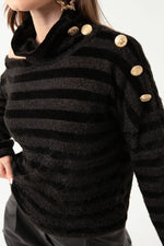 Female Gold Button Detailed Sweater