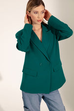 Woman Oversize Buttoned Blazer Jacket