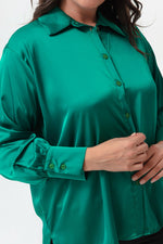 Woman Big Size Satin Shirt