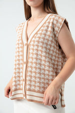 Women'S Coat Patterned Knitwear Vest