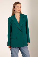 Woman Oversize Buttoned Blazer Jacket