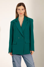 Woman Oversize Buttoned Blazer Jacket