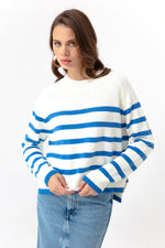 Woman Oversize Striped Knitwear Sweater