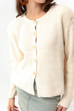 Woman Gold Buttoned Homeland Cardigan