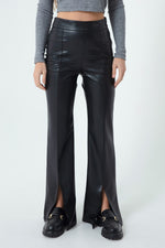 Female Slit Leather Pants