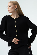 Woman Gold Buttoned Homeland Cardigan