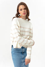 Woman Oversize Striped Knitwear Sweater