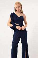 Women'S One Arm Low -Cut Evening Dress Overalls