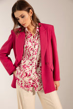 Woman Oversize Buttoned Blazer Jacket