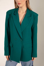 Woman Oversize Buttoned Blazer Jacket