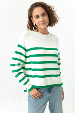 Woman Oversize Striped Knitwear Sweater