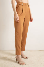 Female Gold Button Detailed Pants